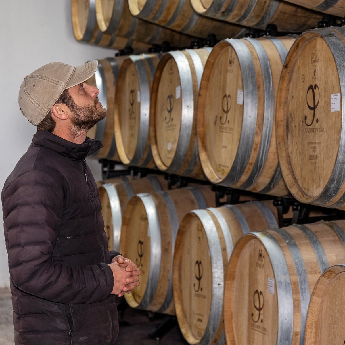JourneysEndWine's tweet photo. Our winemaker Mike doing the rounds in the cellar. https://t.co/KVby8yDsCF