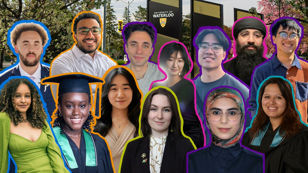 UWaterloo's tweet photo. Meet the valedictorians who will be representing the  Class of 2024 as they share with you their academic journey at #UWaterloo that was filled with innovation, growth and resilience.

Full story: https://t.co/1DIjy1xddZ | #UWaterlooGrad 🎓 https://t.co/QxfcF9H6nv