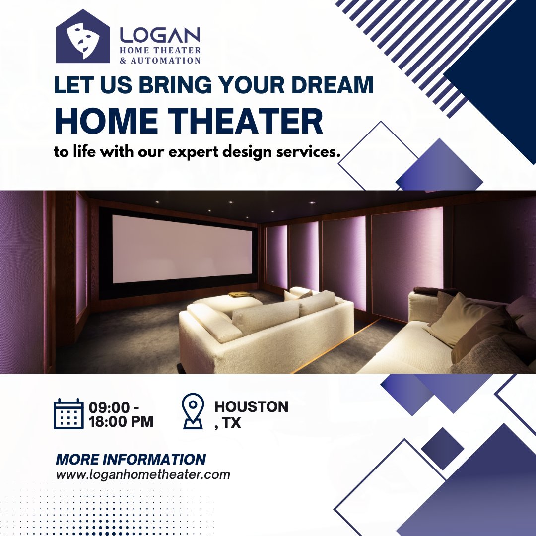 LoganAutomation's tweet photo. Let us bring your dream home theater to life with our expert design services. Contact us today to get started or visit https://t.co/8GOWBknaNm #HomeTheaterDesign #DreamHome https://t.co/Lvtf3Q4hN5
