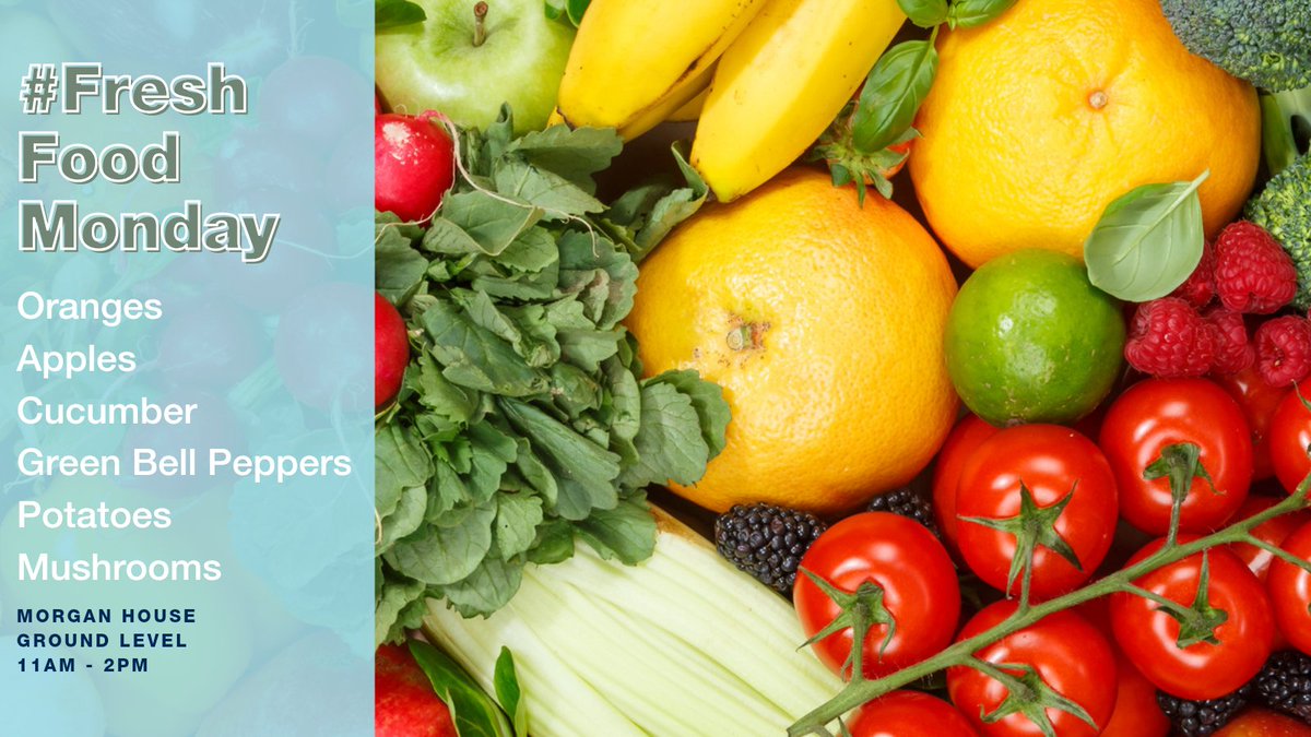 #FreshFoodMonday is here! Stop by between 11am-2pm and grab some fruits and vegetables for the week!