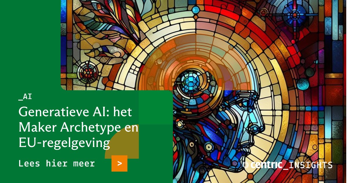 We hebben drie artikelen gemaakt die zich richten op een bijzonder populair type AI, namelijk generatieve AI. In dit derde en laatste artikel gaan we in op het Maker archetype en de EU-regelgeving. Lees verder 👉🏼bit.ly/4bJ2Li0

#centric #insights #AI