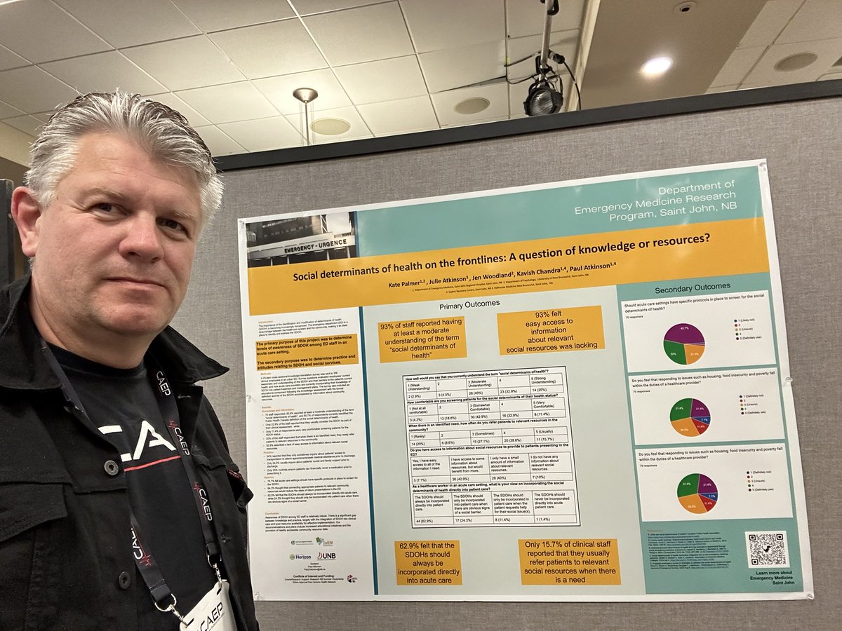 Proud of the <a href="/EMSaintJohn/">EM Saint John</a> <a href="/DalMedNB/">DalMedNB</a> <a href="/UNB/">UNB</a> <a href="/DalEMCanada/">@DalEM</a> team focusing on social determinants of health in emergency medicine <a href="/CAEPConference/">#CAEP24 Saskatoon</a>