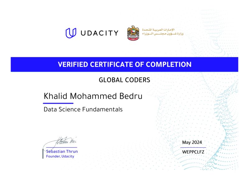 khalidu_coder's tweet photo. Level up! Just earned my 14th IT certification from @Udacity in Data Science Fundamentals!
Been sharpening my skills in stats, data wrangling, analysis, & visualization.
#NeverStopLearning #UdacityNano #ITcert #AlwaysLearning https://t.co/5dtCLNt3zc