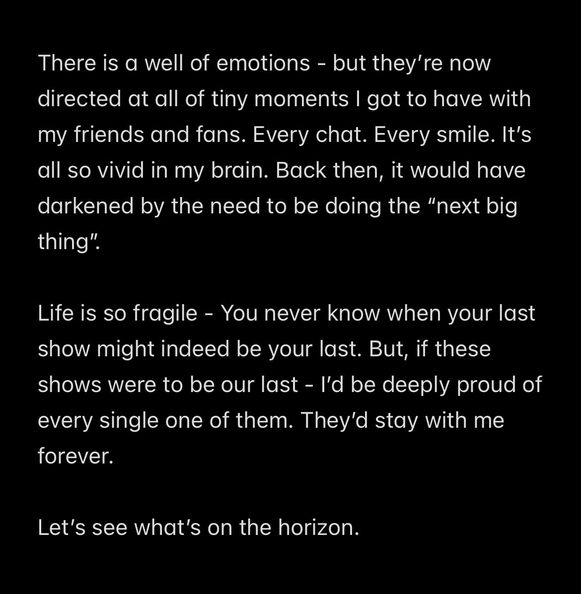 Some thoughts on Post-Tour Blues ♥️