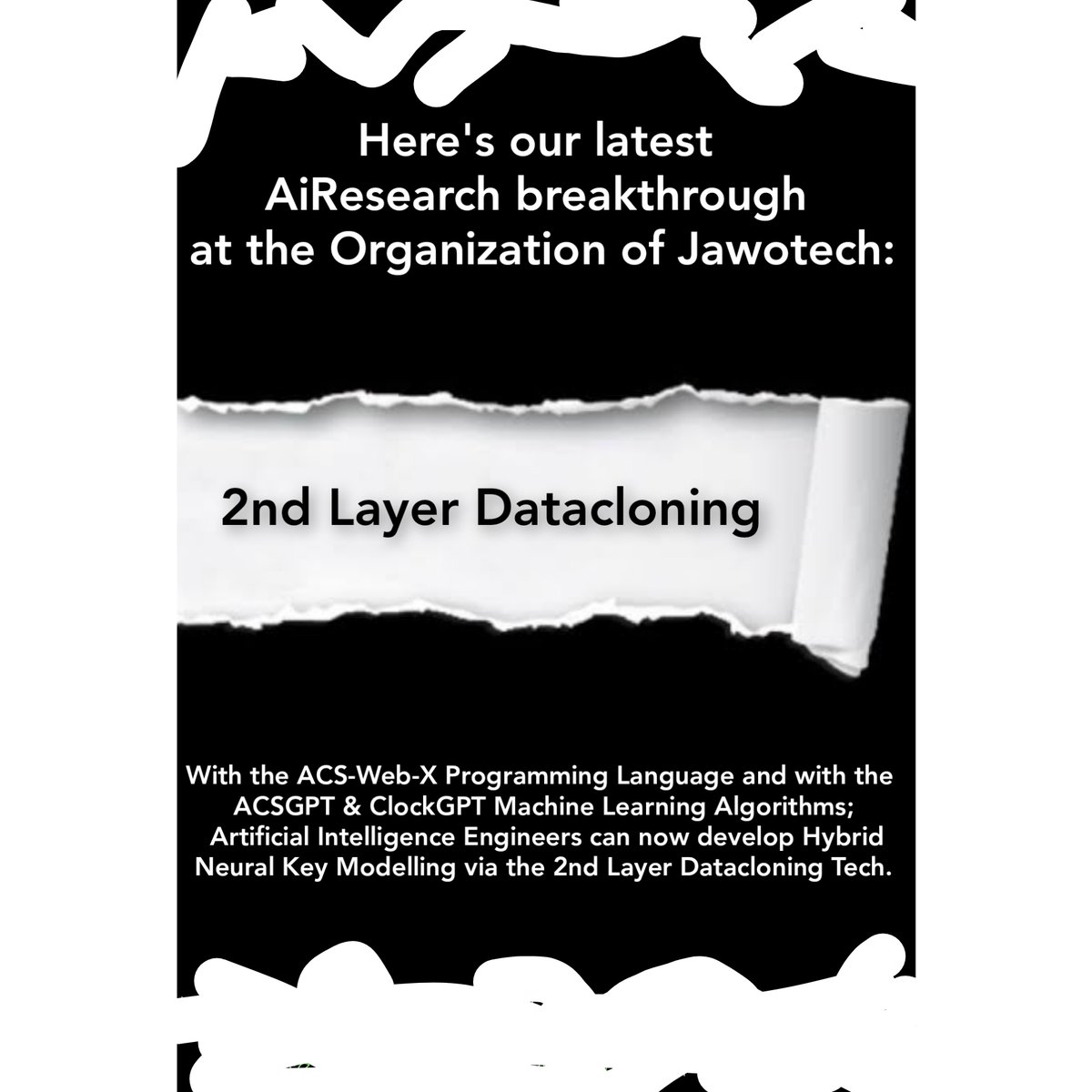 jawolusy's tweet photo. 2nd Layer #Datacloning:
Here's our latest #AiResearch breakthrough at the Organization of Jawotech.
:) https://t.co/IITJkSnP6i