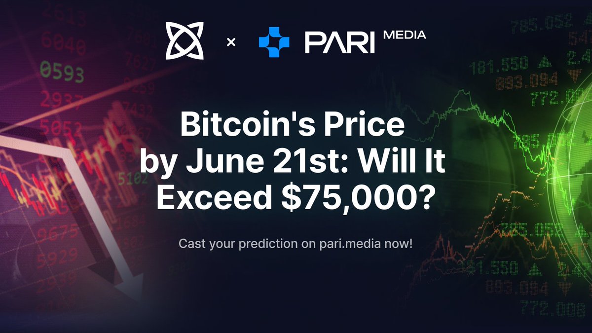 lourdesanchezok's tweet image. Join me on pari.media, the market prediction platform! @Thecryptomist and I have opposing predictions on Bitcoin&apos;s price. Will it hit $75,000 by June 21st? I bet it won&apos;t! What do you think? 🧐

Place your bet and comment! Remember to research first. Let&apos;s discover…