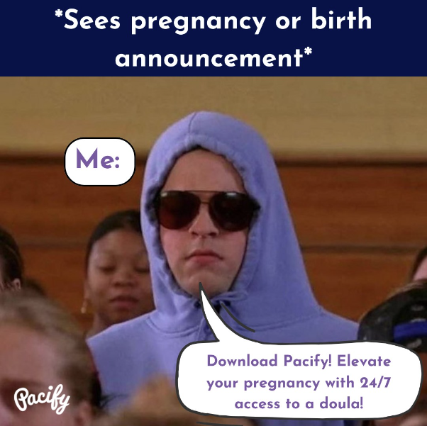 pacifyapp's tweet photo. She doesn't even have Pacify 🙃 If you’re newly pregnant, just had a baby, or know someone who is, Pacify is a fantastic resource. 24/7 access to doulas and lactation consultants. More info at https://t.co/OyTk3F0dcJ! #Meangirlsmeme #Pacifyapp #lactation #IBCLC #Doula #Helpforyou https://t.co/FyvoUxZOc3