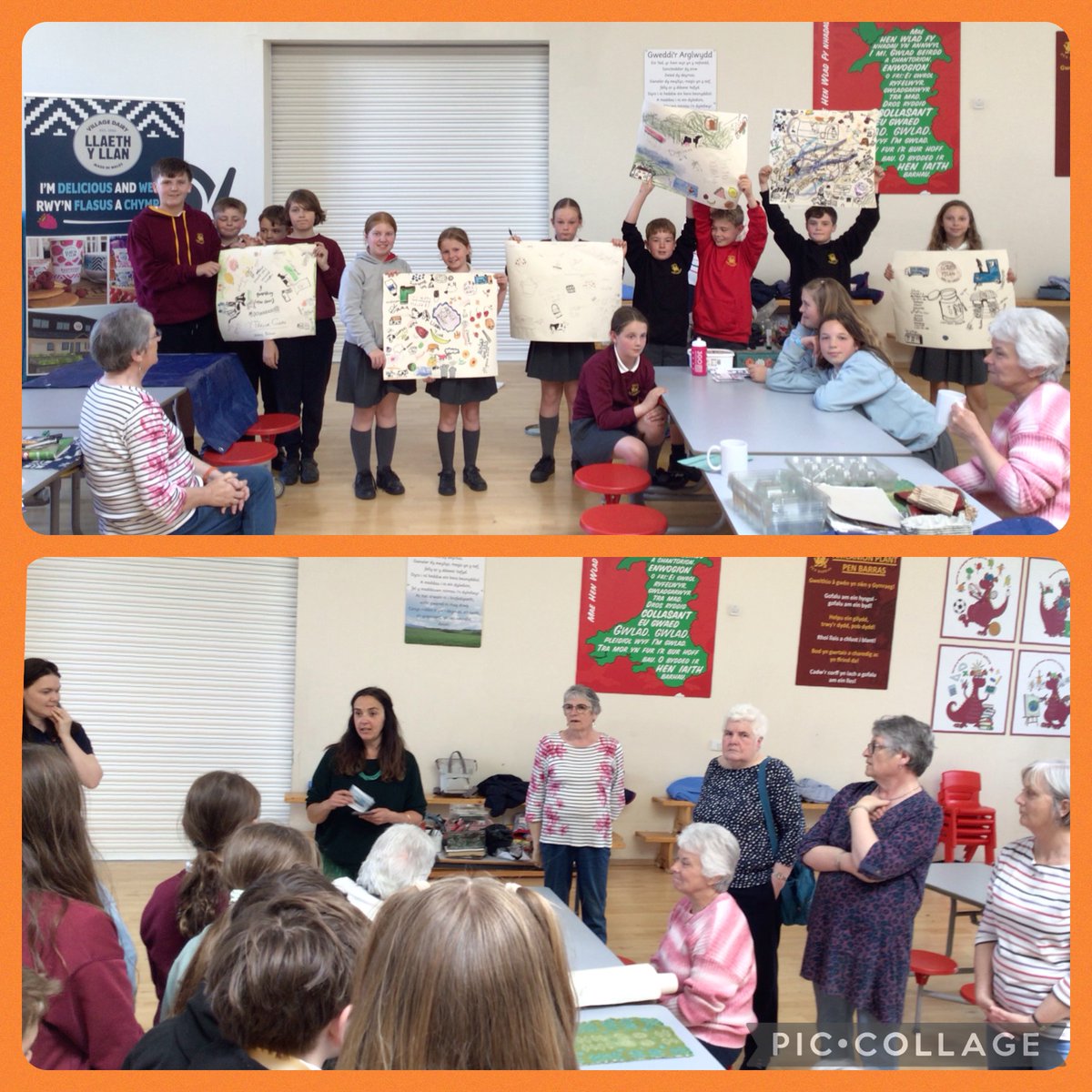 Ysgol Pen Barras (@penbarras) on Twitter photo Diolch yn fawr i’r artist lleol Eleri Jones am sesiwn gelf arall prynhawn yma. Plant wrth eu boddau yn hel syniadau a chreu gwaith argraffu ar gyfer <a href="/LlaethyLlan/">Llaeth y Llan</a> 🐄 Diolch i wirfoddolwyr o’r gymuned am ddod i helpu hefyd! Diolch yn fawr i’r artist lleol Eleri Jones am sesiwn gelf arall prynhawn yma. Plant wrth eu boddau yn hel syniadau a chreu gwaith argraffu ar gyfer <a href="/LlaethyLlan/">Llaeth y Llan</a> 🐄 Diolch i wirfoddolwyr o’r gymuned am ddod i helpu hefyd!