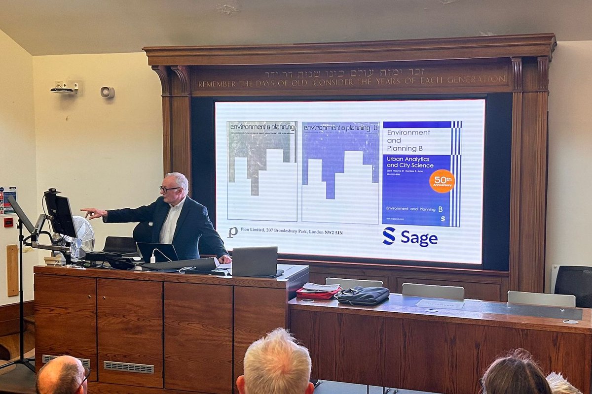 CASA hosted a celebration to mark the 50th anniversary of the launch of Environment and Planning B: Urban Analytics and City Science. <a href="/jmichaelbatty/">Michael Batty</a> has edited the journal since 1981.

Images: Jon Reades and Joana Barros
ucl.ac.uk/bartlett/casa/…