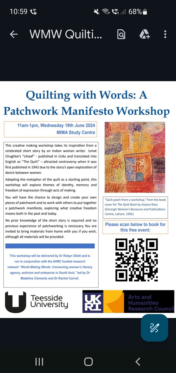 Please share with with anyone interested and local to Teesside 🪡🧵✒️