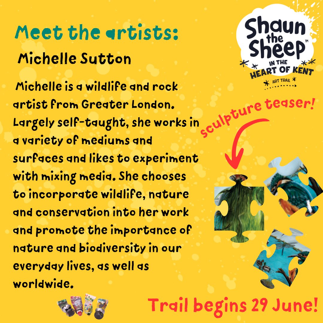Let’s meet some more BAA-rilliant artists!

Next up in our Artists A-Z are Mister Mistry, MrASingh, Mik Richardson and Michelle Sutton!

Check out the puzzle piece teasers for a hint of what their sculptures might look like!
#shaunheartkent