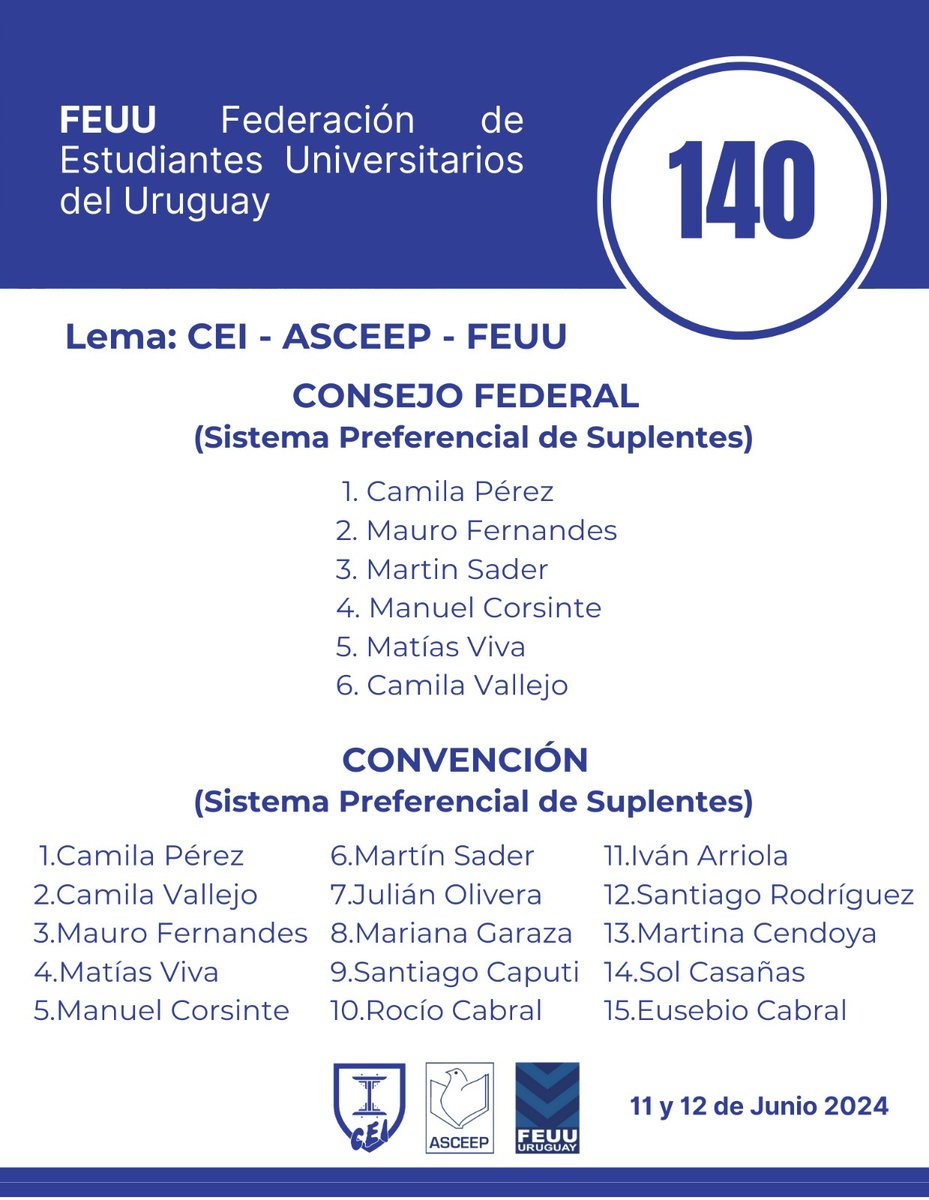 Elecciones Internas de la FEUU 🔴⚫

Hilo de toda la información que precisas saber 👇