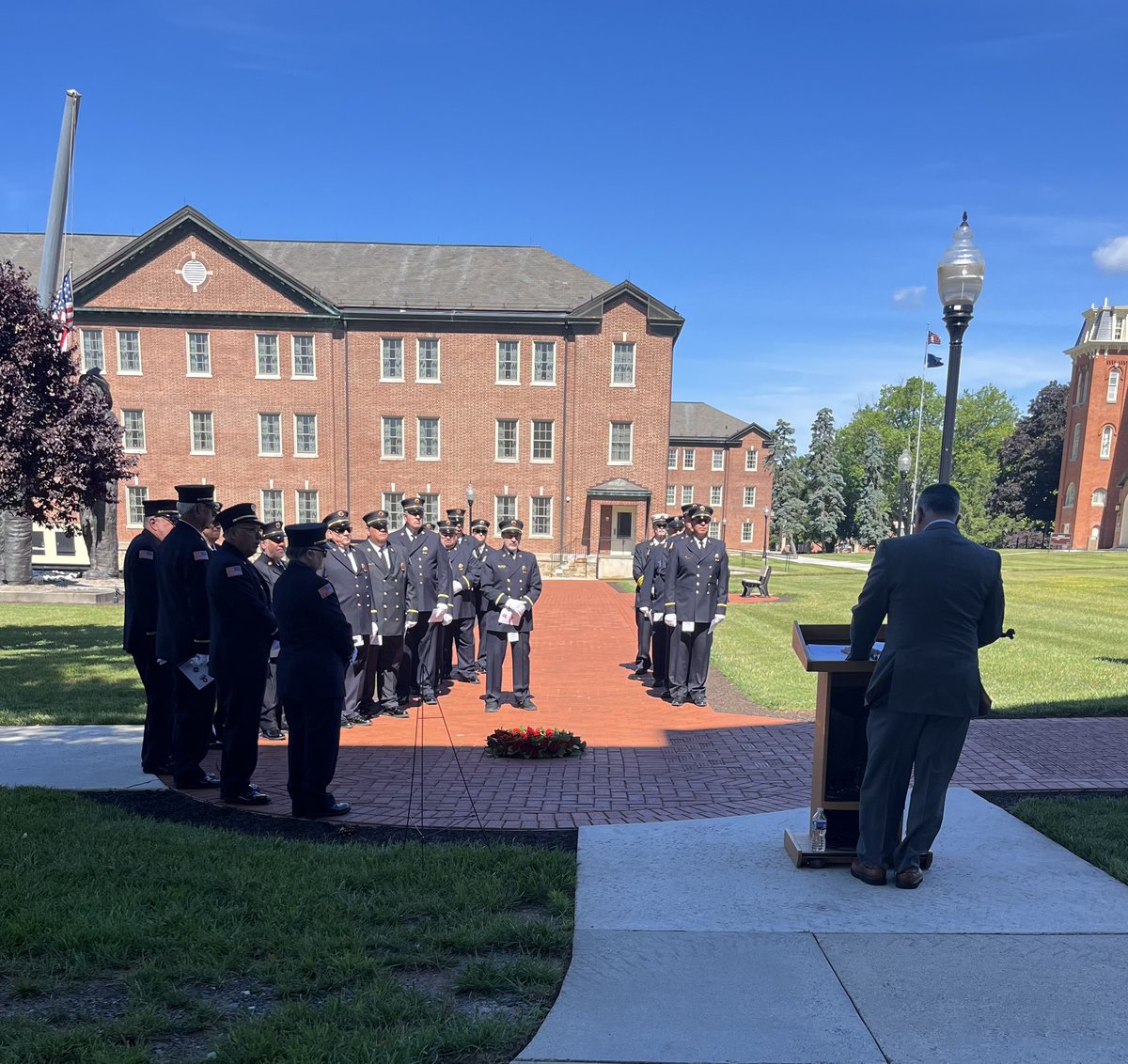 NFFF_News's tweet photo. Saturday, CEO Victor Stagnaro joined members of @FASNY for rededication of Walk of Honor®, FASNY brick node. This important walkway links the official NFF Memorial to the NFF Memorial Chapel and t9/11 Memorial Plaza. More on Walk of Honor® Brick: https://t.co/gJsHyNwTeC #firehero https://t.co/UfVt059qB7
