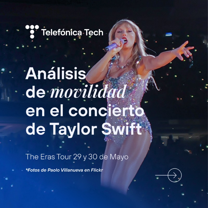TelefonicaTech's tweet photo. 🎤 Gracias a nuestra herramienta de #BigData, Smart Steps, hemos analizado la movilidad de los fans de #TaylorSwift durante su gira #TheErasTour los días 29 y 30 de mayo en Madrid.

¿Cuántos asistieron? ¿De dónde vinieron? ¿Cuánto tiempo pasaron?

📊 ¡Te lo contamos!

#SmartSteps