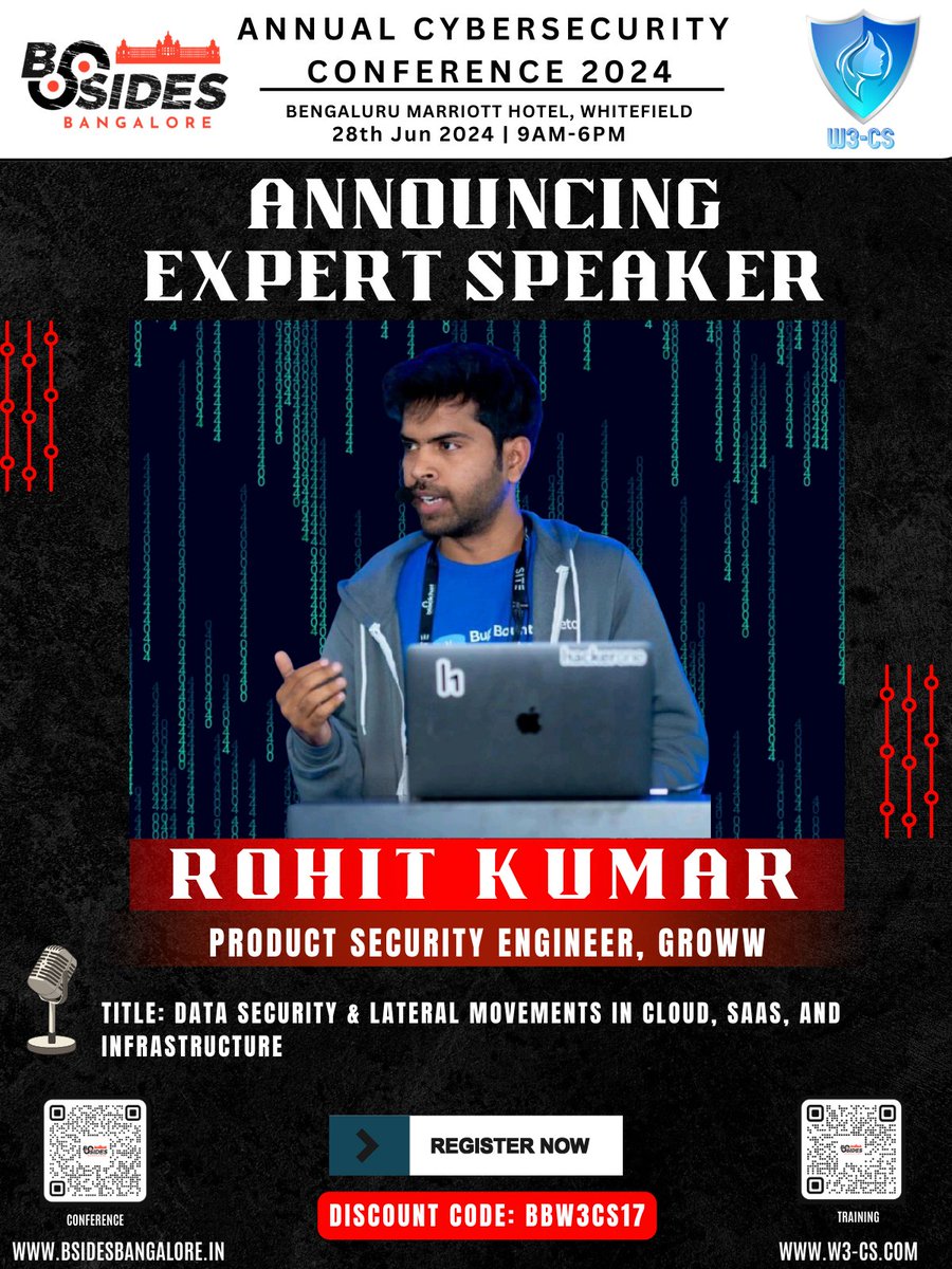 Security BSides Bangalore (@bsidesbangalore) on Twitter photo Excited to unveil our stellar speaker, Rohit Kumar, Product Security Engineer at <a href="/Groww/">Fernando Groww</a>
π Talk Title:Β Data Security & Lateral Movements in Cloud, SaaS, and Infrastructure
Register @ lnkd.in/dBbxkGzd
#cybersecurity #bsidesbangalore Excited to unveil our stellar speaker, Rohit Kumar, Product Security Engineer at <a href="/Groww/">Fernando Groww</a>
π Talk Title:Β Data Security & Lateral Movements in Cloud, SaaS, and Infrastructure
Register @ lnkd.in/dBbxkGzd
#cybersecurity #bsidesbangalore