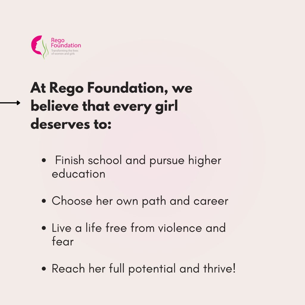 RegoFoundation's tweet photo. How can you empower women and girls?
One way is to learn about the challenges and struggles that girls face such as child marriage.  

Let’s join forces to end child marriage by empowering girls to pursue their dreams! #EndChildMarriage  #genderequality #educategirls #girlsintech https://t.co/xujAIeQo1P