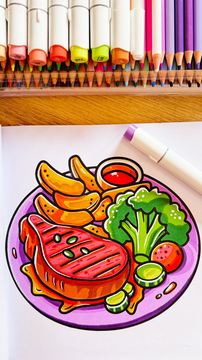 goofydonkcolor's tweet photo. 🥩 Steak Coloring page from Food Drink &amp; Snacks - Bold and Easy Coloring Book!
#goofydonkcoloring #art #coloringbook #steak #foodlover #creative #boldandeasy #summervibe #dish https://t.co/Iu6IITnZSd