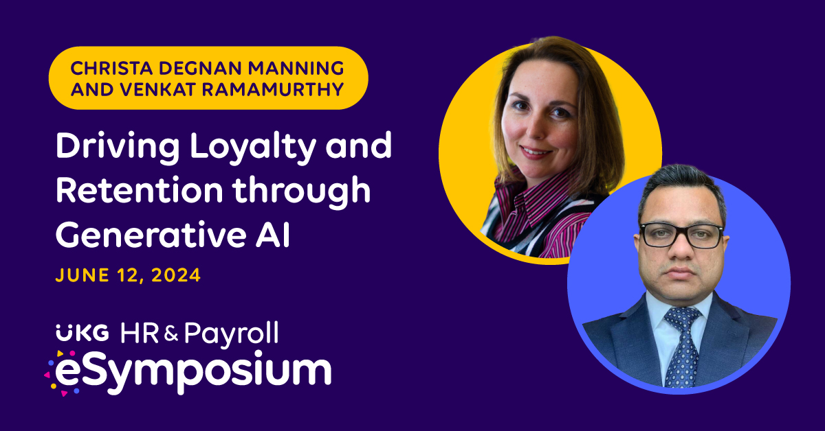 Amidst all the discussion of how AI will impact the workforce, an unexpected area of potential is emerging to actually increase employee retention. Explore this topic and more at the UKG HR &amp; Payroll eSymposium on June 12, 2024. ukg.inc/45gcMR3 #WeAreUKG #UKGeSymposium