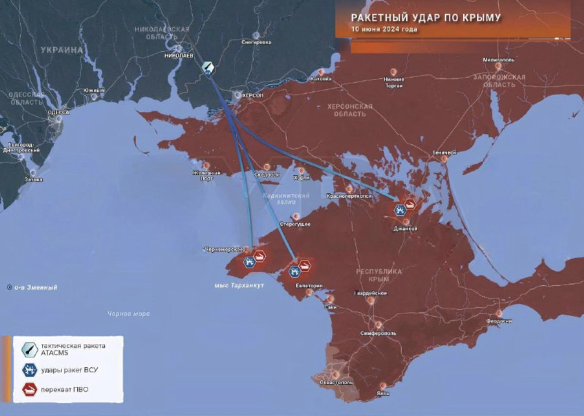 igorsushko's tweet photo. 💥 Ukraine reports successful ATACMS strikes on Russian air defenses in occupied Crimea.
An S-400 system, two S-300 systems, and 4 radars were hit with at least 10 ATACMS missiles across the peninsula. None of the ATACMS were intercepted by Russia. https://t.co/1BnEJtFwwD