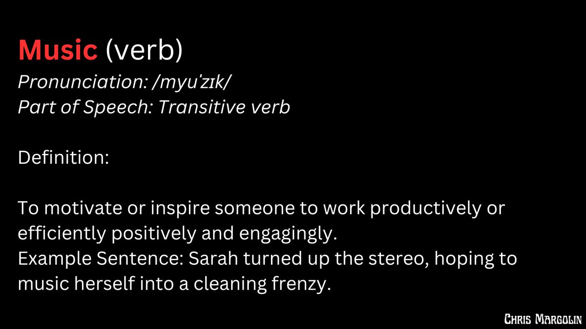 ChrisMargolin's tweet photo. Morning y'all! How will you ๐๐๐๐๐ today?
#musicisaverb #itswhatyoudo #music #life #MondayFeeling #questions #verb #dictionary @MerriamWebster @Dictionarycom https://t.co/mCWzCxt94k