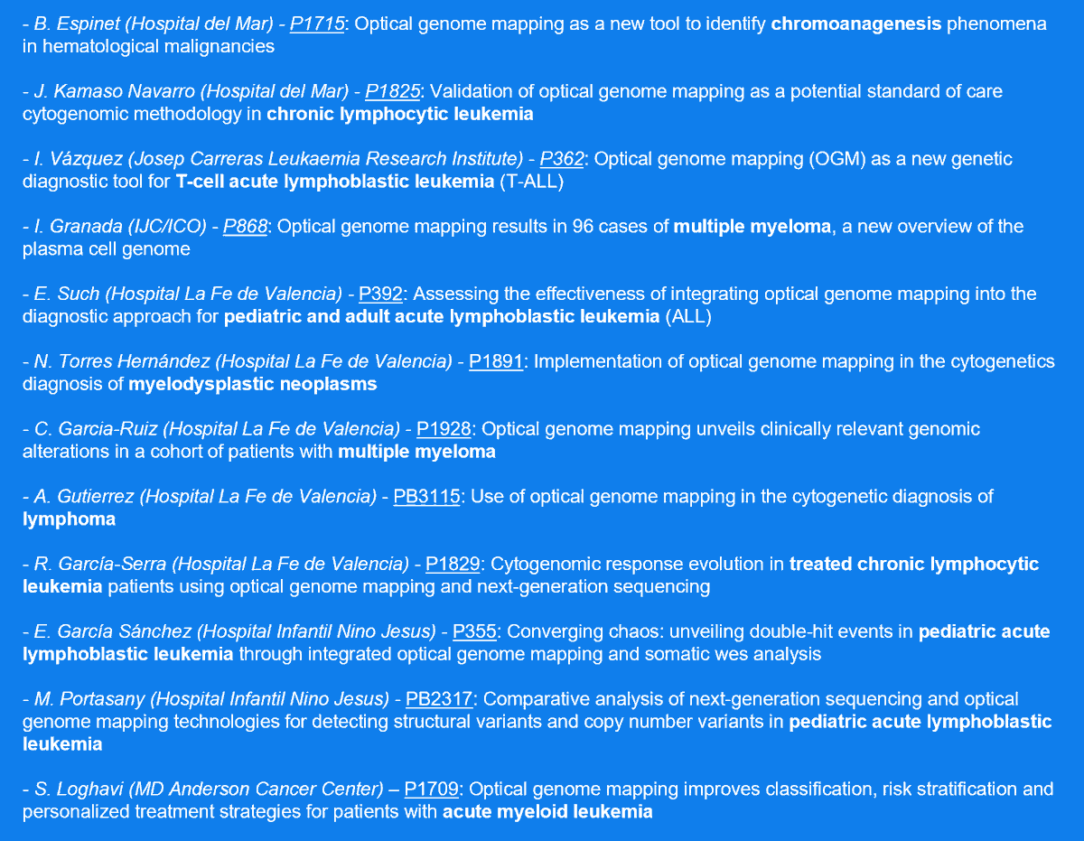 ChloeTessereau's tweet photo. Heading to the #EHA2024 @EHA_Hematology annual conference? You do not want to miss how @bionano optical genome mapping could help you identify all types of SVs and CNVs, including those that are missed by other technologies, cryptic cytogenomic aberrations and fusion genes! https://t.co/osX4IYIy8U