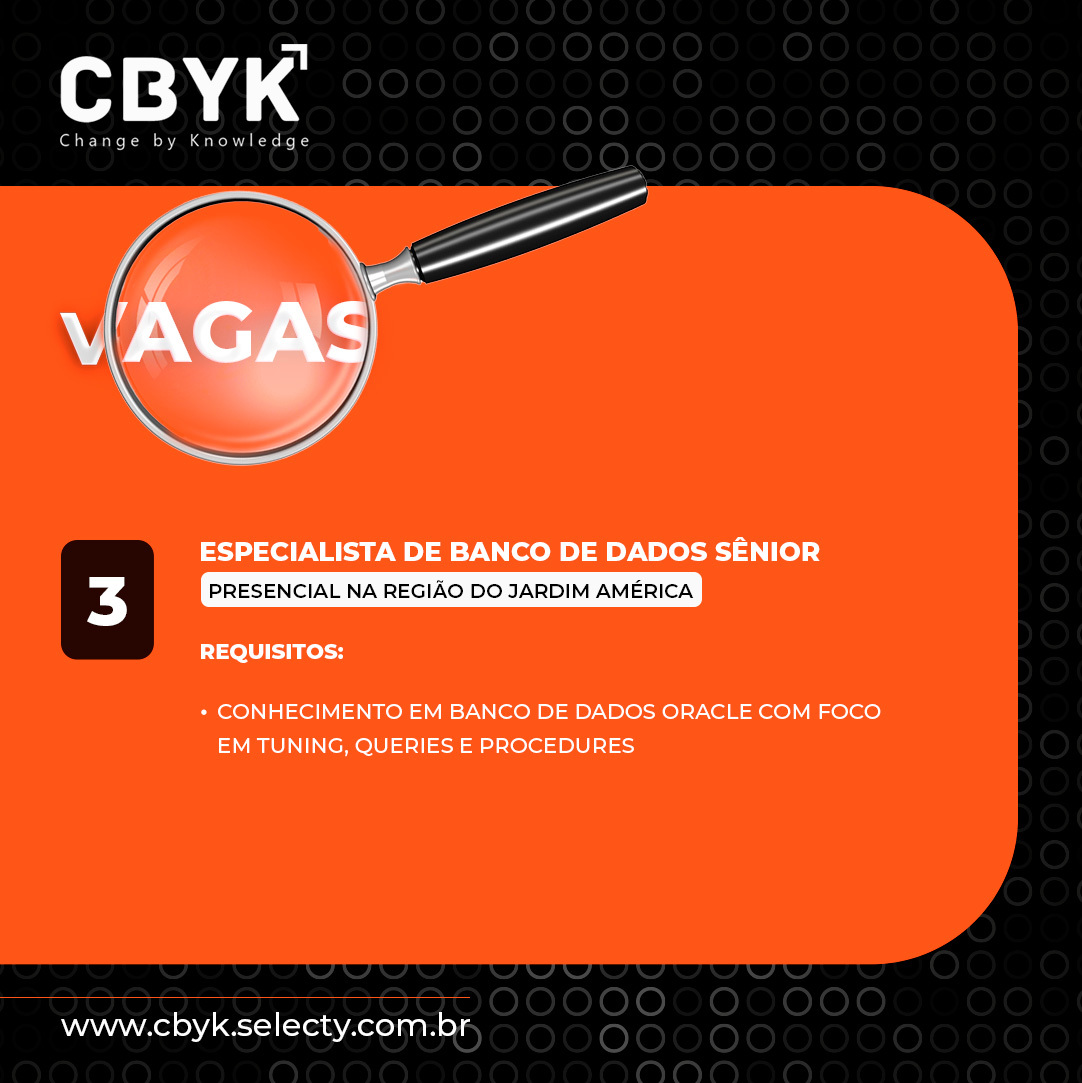 CBYKCONSULTORIA's tweet photo. Venha brilhar conosco! 

Valorizamos a criatividade e inovação. Participe de projetos desafiadores com impacto positivo no mundo. Junte-se à nossa equipe! 

Confira as vagas em nosso site: https://t.co/VgpzXRqrPc #bolhadev #devbubble #vagasdeti https://t.co/3MYHsojyhR