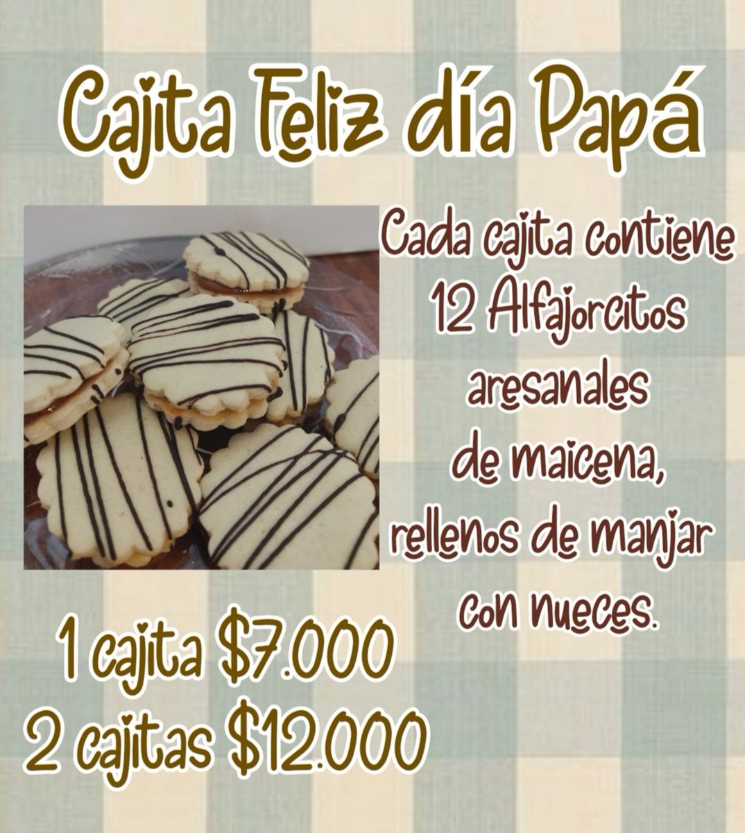 danimaring's tweet photo. Entregas para este viernes 14 de Junio. 
Alfajores frescos 100% artesanales, sin colorantes ni saborizantes artificiales.
#valdiviacl #valdivia #Felizdiapapa https://t.co/O4sP0gkJ8k