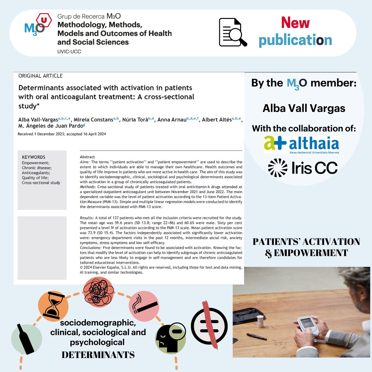 🤔 Patients who are more #active in managing their #health have better #outcomes and #QoL! 📢 NEW STUDY delves into what determinants drives this activation in those undergoing #anticoagulant treatment.

📖Full article:
ENG sciencedirect.com/science/articl…

ES elsevier.es/es-revista-enf…