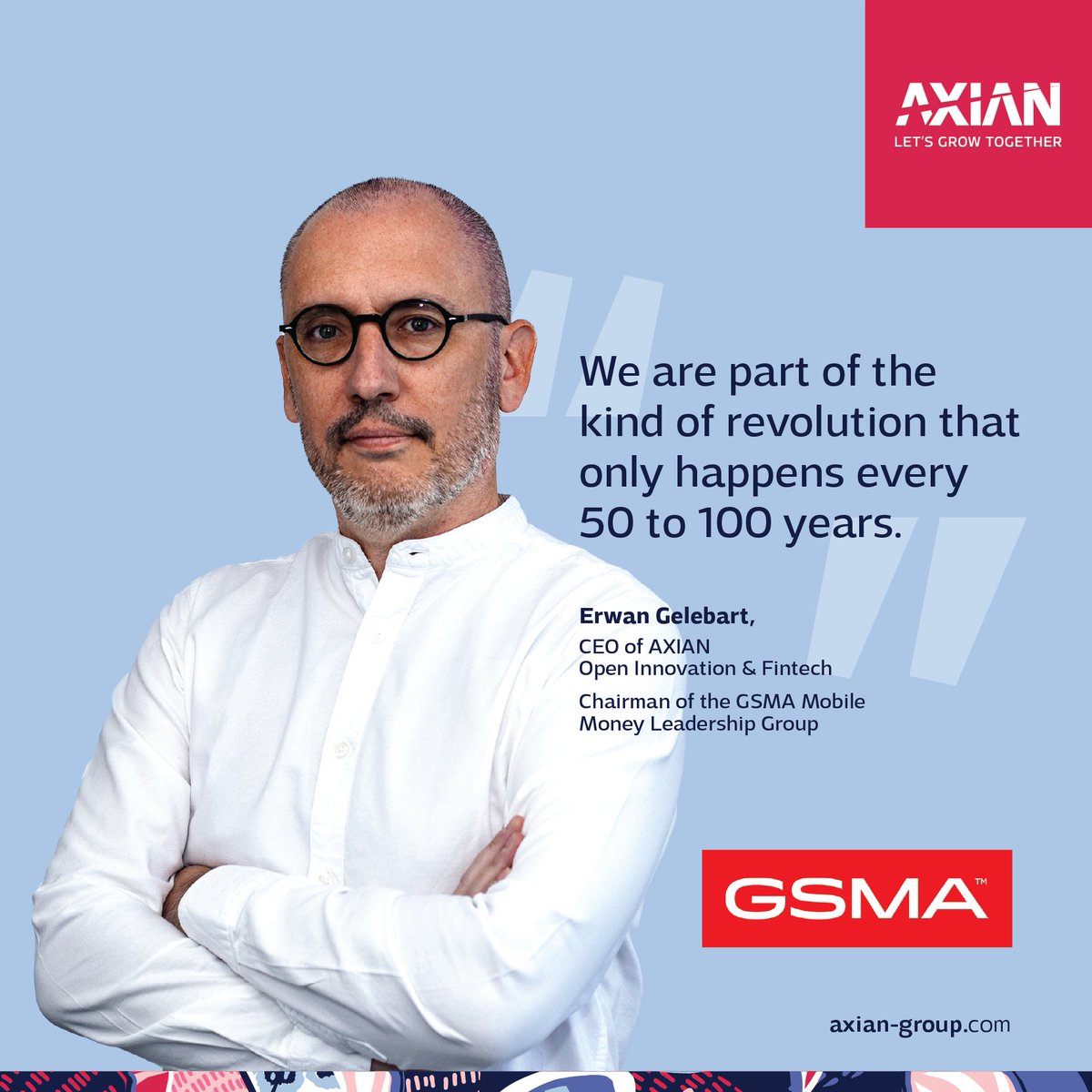 AxianGroup's tweet photo. Our CEO of AXIAN Open Innovation &amp; Fintech, @ErwanGelebart, has been appointed Chairman of the @GSMA Mobile Money Leadership Group! This group drives financial inclusion in #Africa. 

At #AXIAN, we believe that it is only together that we can drive financial inclusion. https://t.co/nhjhR6oI2D