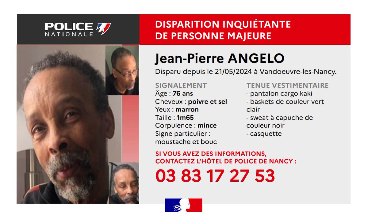 PoliceNat54's tweet photo. [#DisparitionInquiétante]  Les enquêteurs de la Police Nationale de #Nancy ont toujours besoin de vous.
 #appelatemoins  
Merci pour vos #RT https://t.co/4ZlU6Blba0