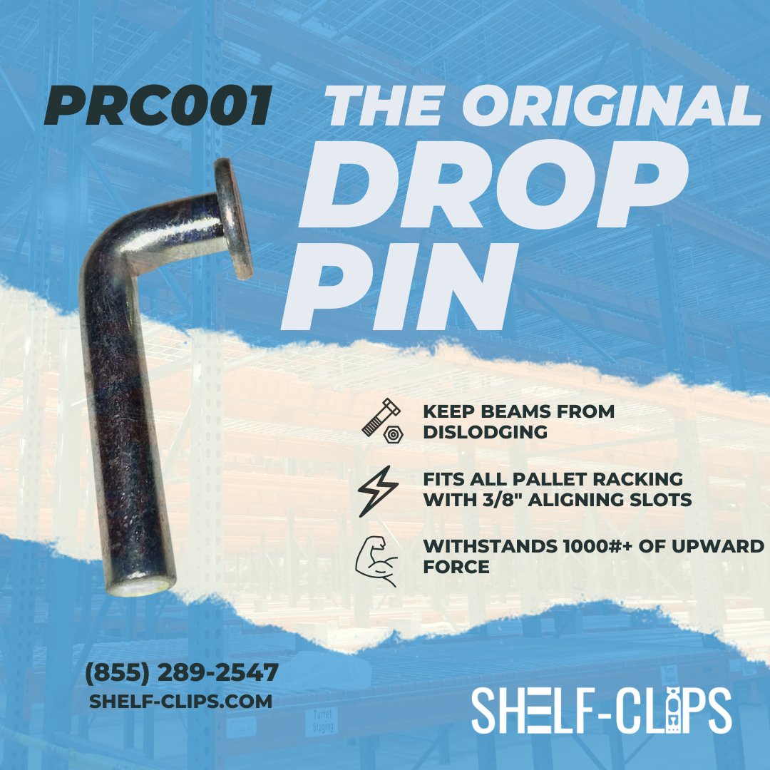 shelf-clips.com brings you the Original drop pin safety clip! This versatile drop pin is easy to install and instantly adds a new level of safety to any warehouse! Shop Now!
#WarehouseSafety #DropPin #UniversalSafety #IndustryStandards