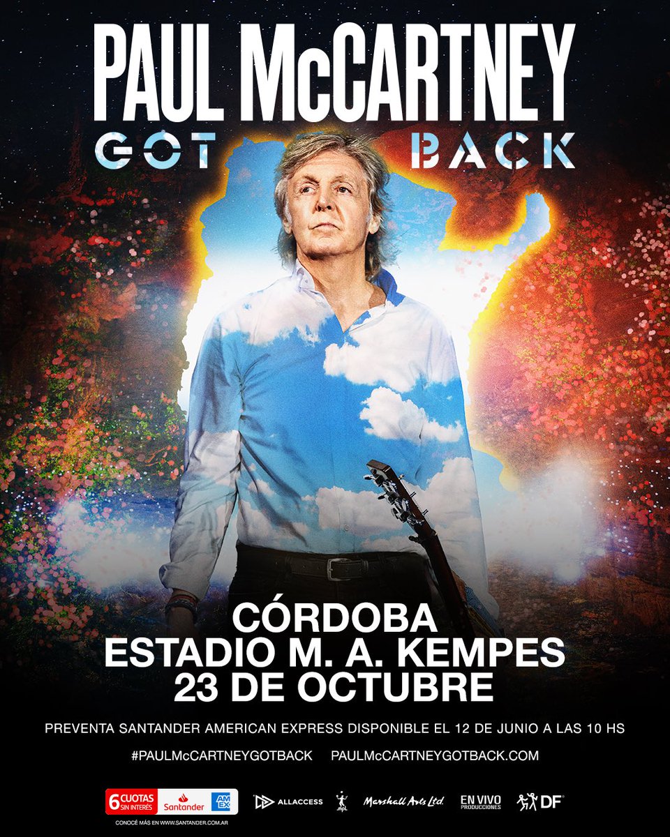 UN REGRESO SOÑADO: PAUL MC CARTNEY VUELVE A ARGENTINA 🇦🇷

En el marco de su gira mundial "Got Back", el legendario artista regresa a nuestro país para presentarse en Buenos Aires y Córdoba.