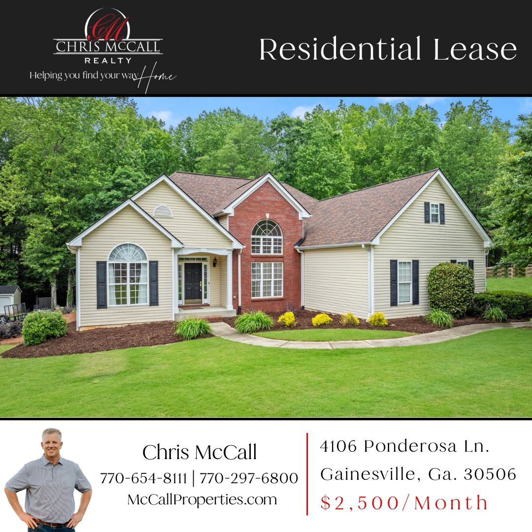 mccallpro's tweet image. Don't miss out on this beautiful home! Contact us today or click here for an application. mccallproperties.com/rental-propert…
Chris McCall | Chris McCall Realty
770.654.8111 | 770.297.6800 
chris@mccallproperties.com| mccallproperties.com
#callustoday #chrismccall #chrismccallrealty