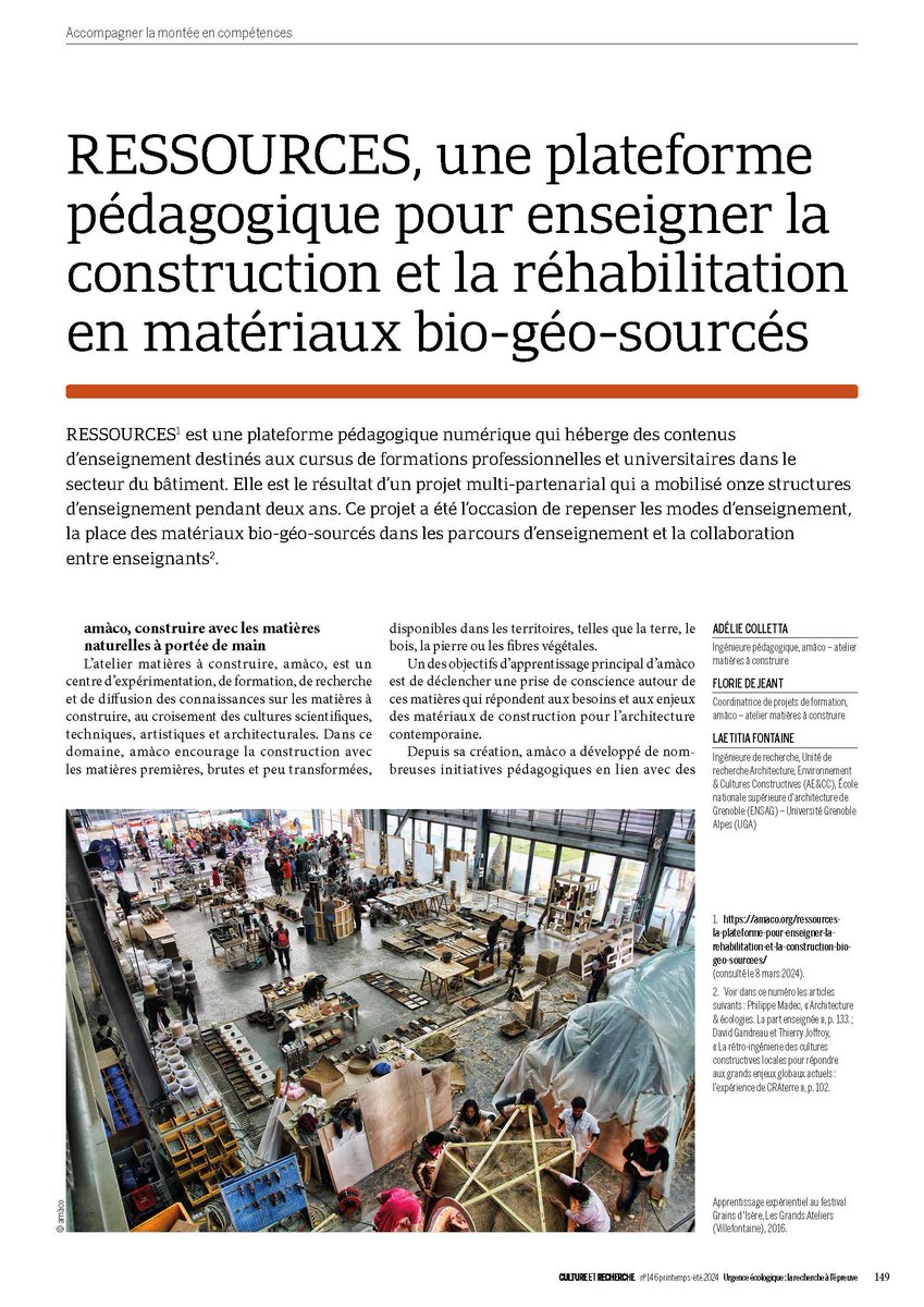 ℙ𝔸ℝ𝕌𝕋𝕀𝕆ℕ |  ℂ𝕦𝕝𝕥𝕦𝕣𝕖 &amp; 𝕣𝕖𝕔𝕙𝕖𝕣𝕔𝕙𝕖 𝕟°𝟙𝟜𝟞 « 𝕌𝕣𝕘𝕖𝕟𝕔𝕖 𝕖́𝕔𝕠𝕝𝕠𝕘𝕚𝕢𝕦𝕖 : 𝕝𝕒 𝕣𝕖𝕔𝕙𝕖𝕣𝕔𝕙𝕖 𝕒̀ 𝕝’𝕖́𝕡𝕣𝕖𝕦𝕧𝕖 »

Au sommaire, 2 articles rédigés par des membres de l’unité de recherche AE&amp;CC

culture.gouv.fr/Thematiques/en…