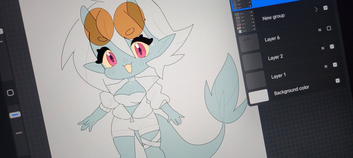 Withermint's tweet image. Chibi WIP 🩵