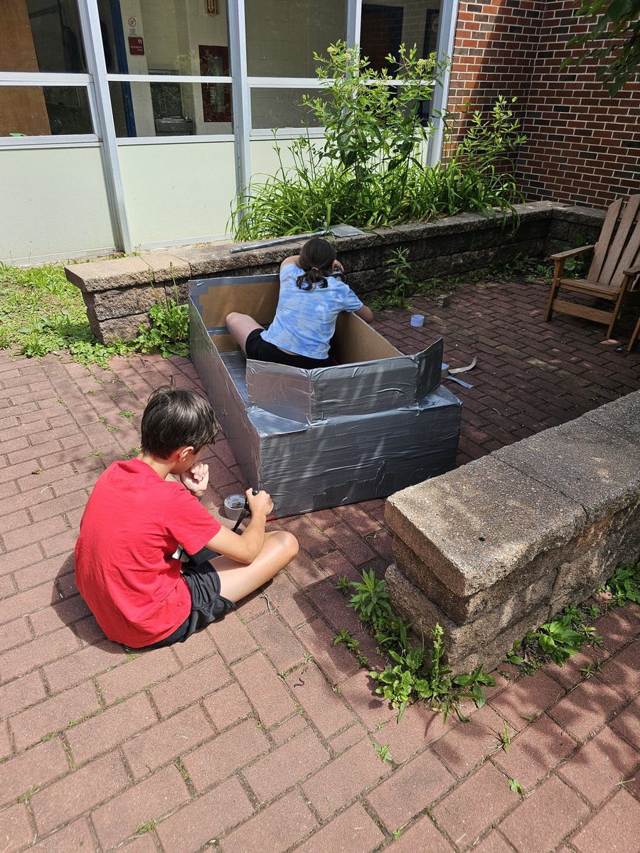 DebraWellet's tweet photo. T MINUS 24 hours and counting. RVCC doesn't know what it has coming its way! 5th grade cardboard boats challenge. @Amy_L_Brenner #CPSpride $STEM #STEAM #WECANMAKEITFLOAT https://t.co/qr3MyeZp2Q
