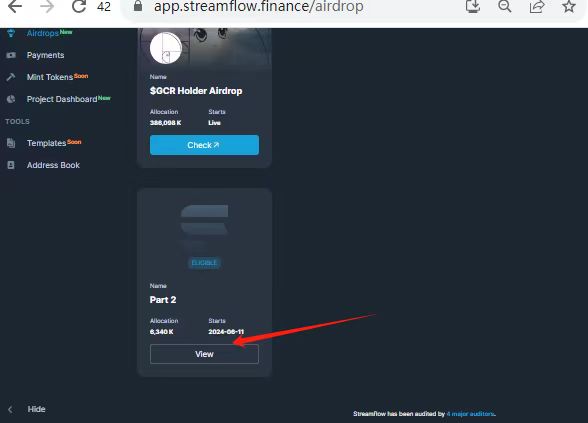 IO可以查了
链接：streamflow.finance
进入链接后，登录你当时绑定的SOL地址，按照下图进行操作，就能看到具体的数量

实测，76W左右的分，拿了8573枚币，兑换比例果真差不多90:1

emmm目前场外4U左右，不知道能不能回本啊...