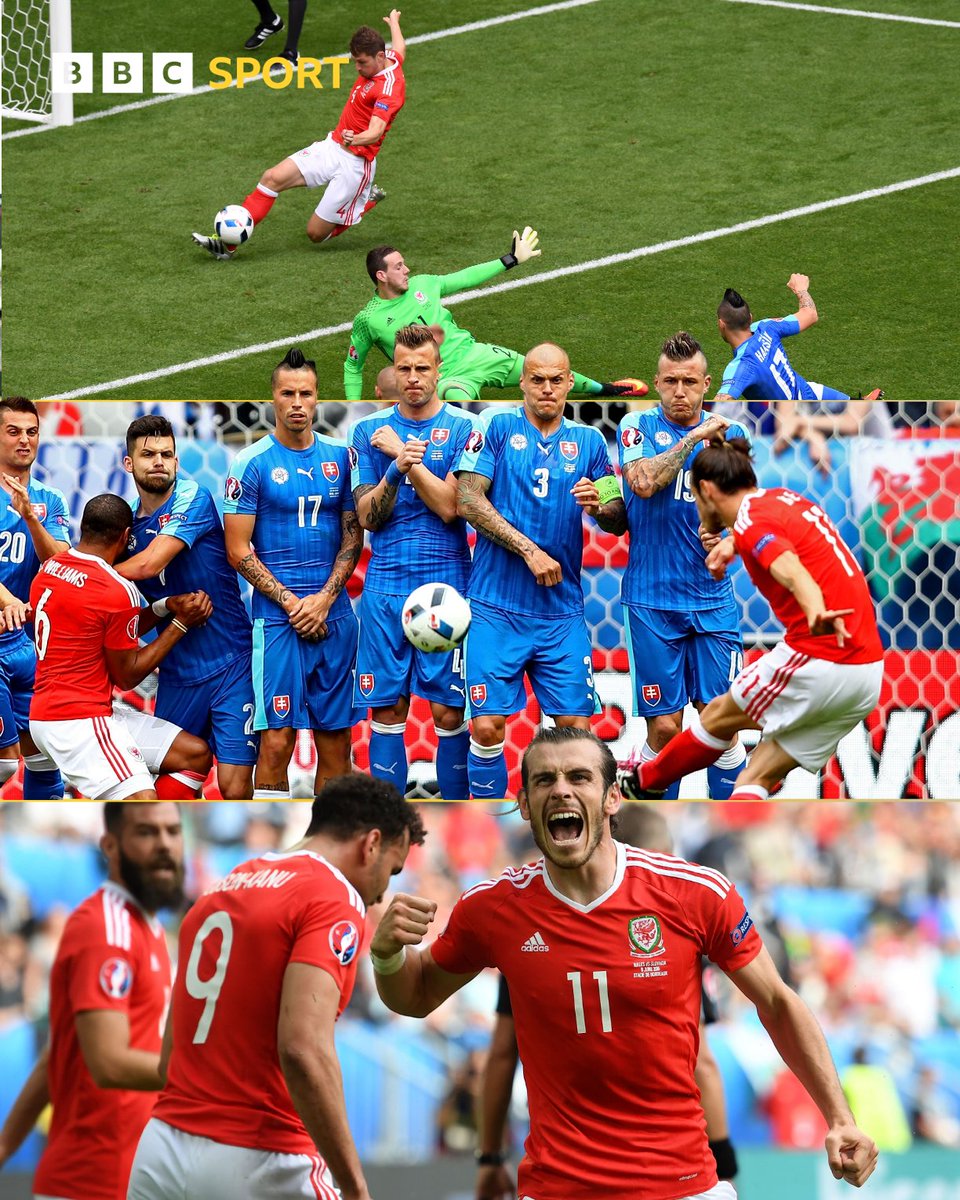 BBCSportWales's tweet photo. #OTD in 2016
Ben Davies' block 🚫
Gareth Bale's free-kick ⚽
The perfect start to the Euros in Bordeaux 🙌

#BBCFootball https://t.co/yLWdoAq05u