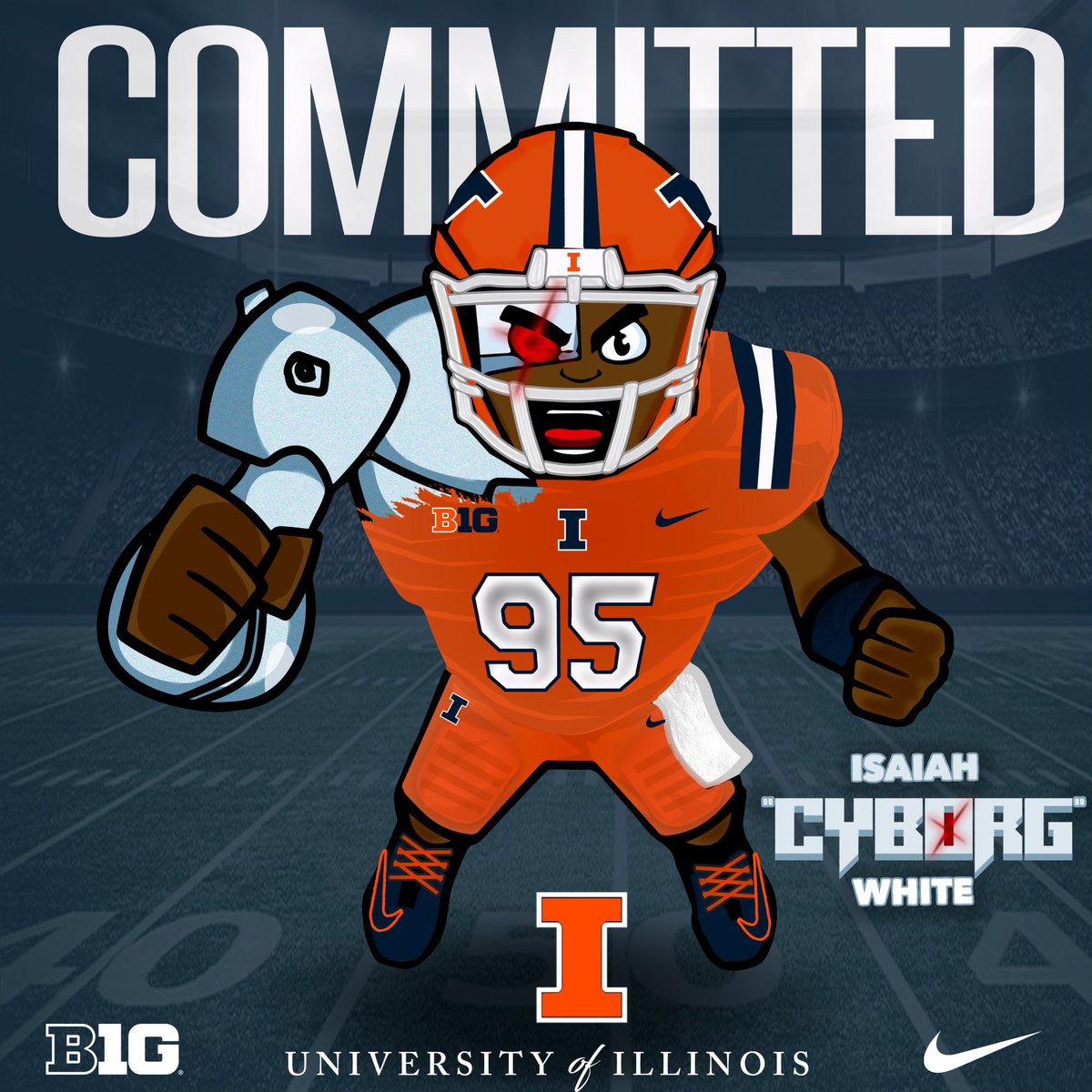 Cyborgs Joining the FamILLy🔵🟠 1000% Committed <a href="/EzeObiora2/">Coach Eze Obiora 🇳🇬</a> @IlliniFB <a href="/CoachJamison/">Terrance Jamison</a>