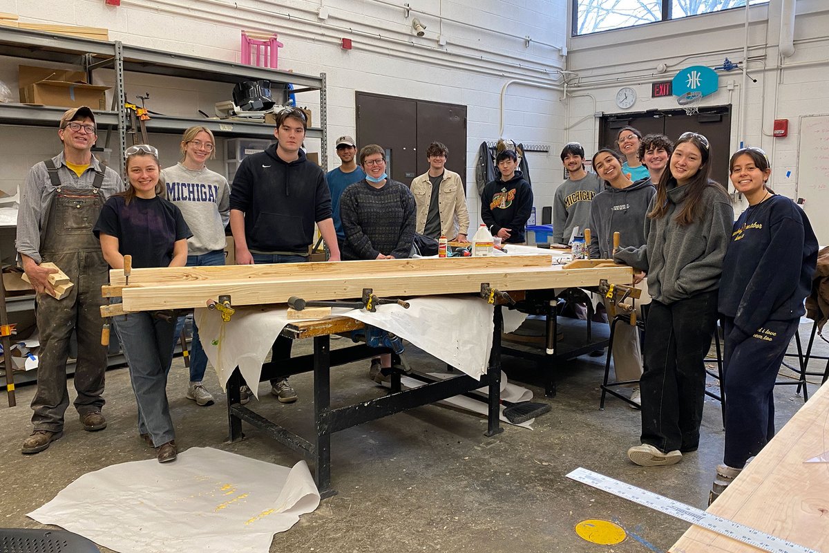 umichArts & Culture (@umicharts) on Twitter photo Keep an eye out for any fresh-looking new furniture this summer on campus, because it might just be a final project from <a href="/UM_Stamps/">UM Stamps School</a> <a href="/UMSEAS/">U-M SEAS</a> & <a href="/PitEnvironment/">U of M Environment</a>'s #TreeToTable class!
Students granted new life to fallen and storm-damaged trees. Story here: myumi.ch/pkVg2 Keep an eye out for any fresh-looking new furniture this summer on campus, because it might just be a final project from <a href="/UM_Stamps/">UM Stamps School</a> <a href="/UMSEAS/">U-M SEAS</a> & <a href="/PitEnvironment/">U of M Environment</a>'s #TreeToTable class!
Students granted new life to fallen and storm-damaged trees. Story here: myumi.ch/pkVg2