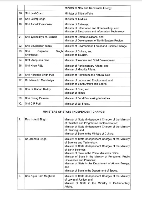 Pathak1Shriram's tweet image. Modi Ji Cabinet 
#ModiSarkaar 
#modi_3