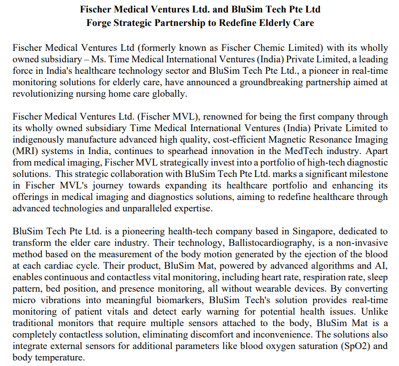 RD_Equity's tweet photo. Now company name is changed to #FischerMedicalVenture Ltd (#FMVL)
New experience management is in place and started excecuting important  and strategic partnership. https://t.co/pncuYDT08F