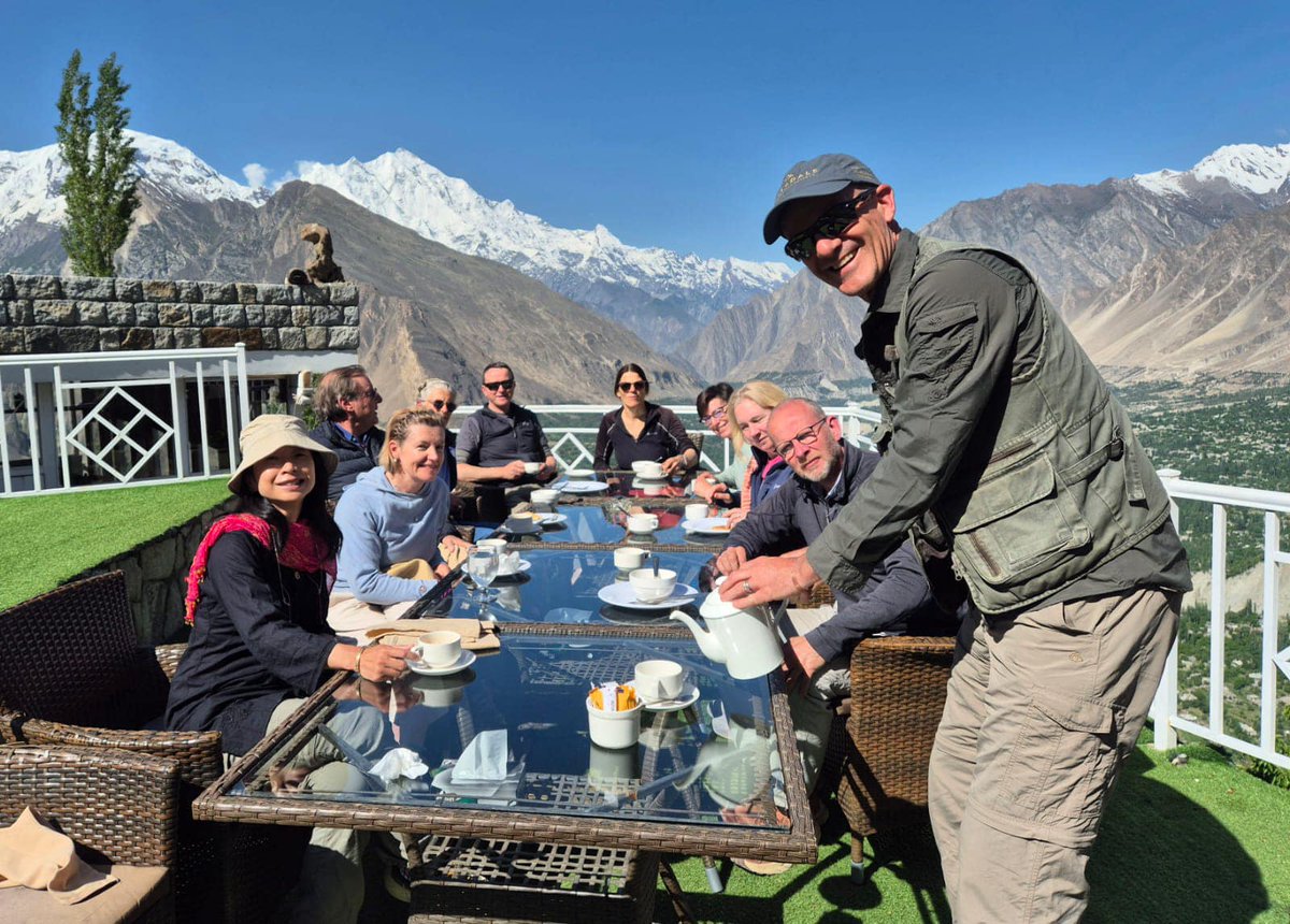 How it started vs. how it's going 🇵🇰

On his recent trip to #Pakistan, our Founder, Jonny, had some fun recreating this photo taken 19 years ago of the group starting their day in one of the most beautiful breakfast settings we’ve ever seen in Hunza, Pakistan.