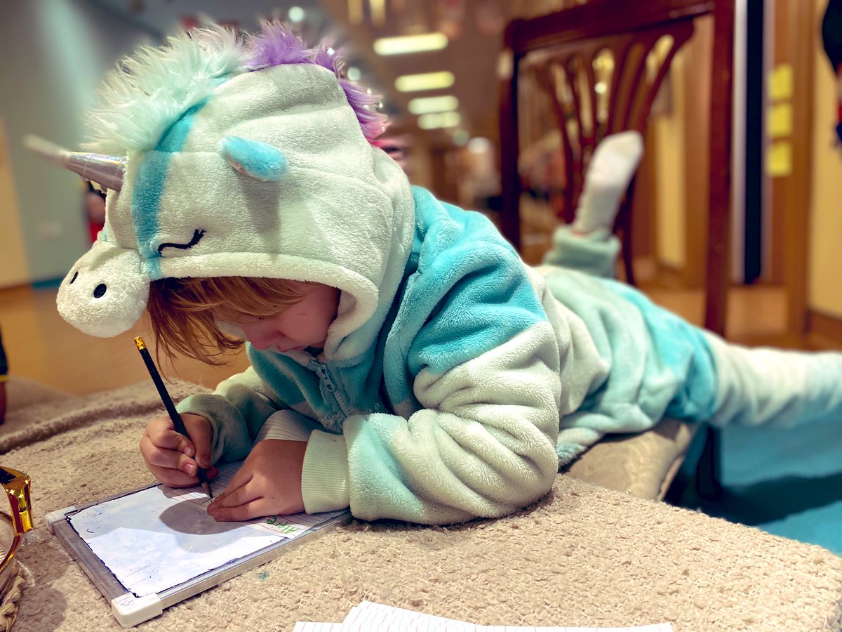 Making strides in writing while staying comfy in a unicorn onesie 🦄✏️ Relaxed, focused, and enjoying the learning journey. #ChildDevelopment #eyfs #LearningInComfort #mydubai #ProgressInAction #arborist #learning #comfort #fun #unicorns #Sustainability #EarlyLiteracy