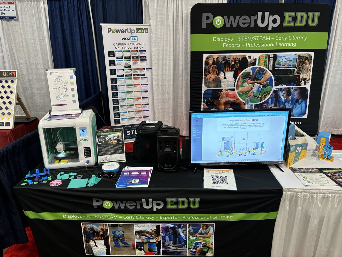 powerupedu's tweet photo. Good morning @CLASleaders #CLASConv24! Team @powerupedu is ready to #GetACTIVE at Booths 4-6. Let's get moving with #activelearning #STEM #Esports #TransformationalSpaces. Teaming up with partner @boxlight, hear about the next generation in #3DPrinting & #Datalogging. https://t.co/rG8z8M1mjq