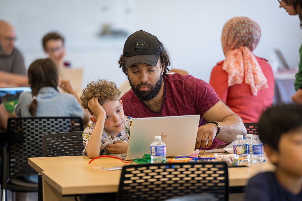 "It was an incredible way to spend time together and learn something new!"
Our Family Code Night is all about creating fun family experiences with tech. We explored, learned, and had fun together! Don't miss our next event—subscribe to our events calendar! hubs.ly/Q02B6cKZ0