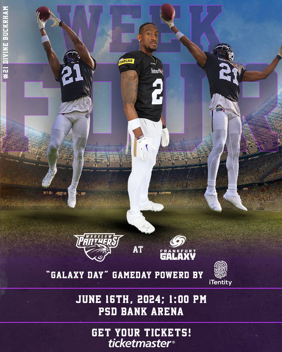 FFM_Galaxy's tweet image. Back in the purple hell 😈🔥

🚨GAMEWEEK 4🚨

🆚 @pantherswroclaw 
🗓️ 16.06.23 
⏰ 13:00 Uhr
📍PSD Bank Arena 
🎟️ Get your tickets through the link in our Bio and Story now!

#FrankfurtGalaxy #PurpleFamily #WeekFour #AmericanFootball #BelieveGrindAchieve