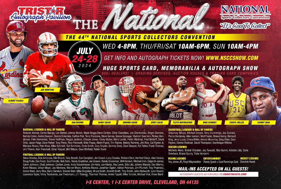 nsccshow's tweet photo. The 44th National Sports Collectors Convention
July 24-28, 2024 Cleveland, OH

Tickets Available NOW for Purchase!
- Including Admission &amp; VIP Packages -

Location:
I-X Center
1 I-X Center Dr, Cleveland, OH 44135

For More Info
Visit: https://t.co/qChCZScpZh Or Link In Bio https://t.co/58lPZEocSs
