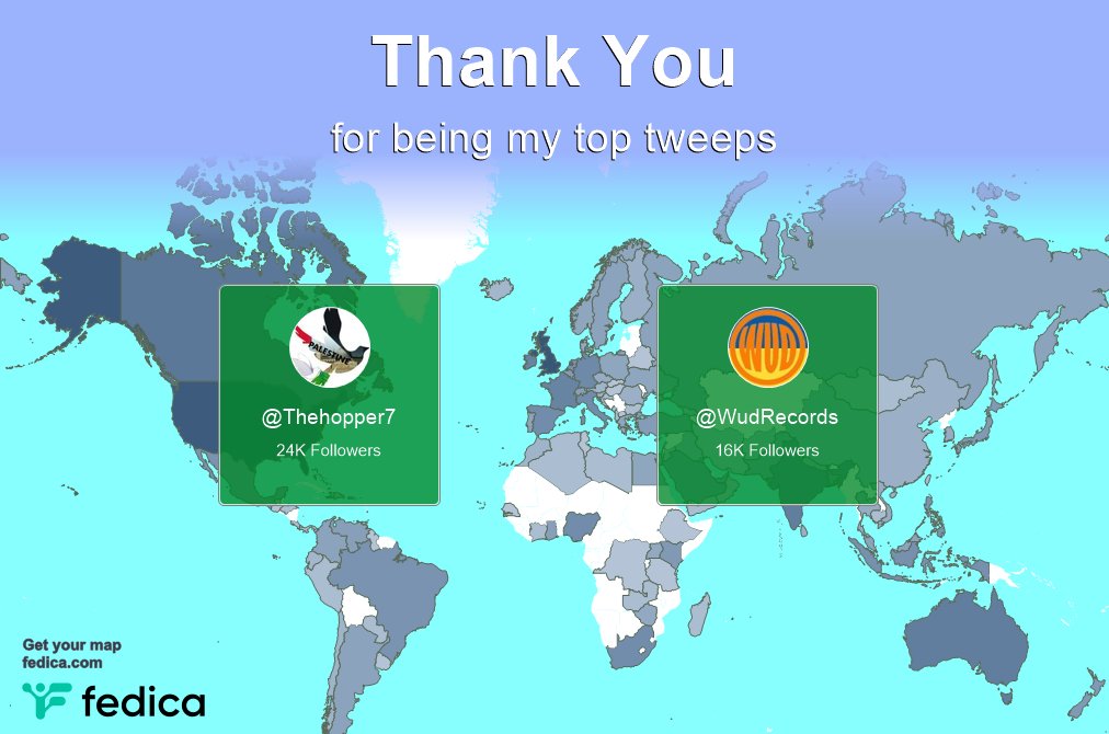 Special thanks to my top new tweeps this week <a href="/Thehopper7/">SueBnd 🇵🇸 🇵🇸🍉</a>, <a href="/WudRecords/">🇪🇺 🇵🇸 🇺🇦 🌻 Wud Records 🌻 🇺🇦 🇵🇸 🇪🇺</a>