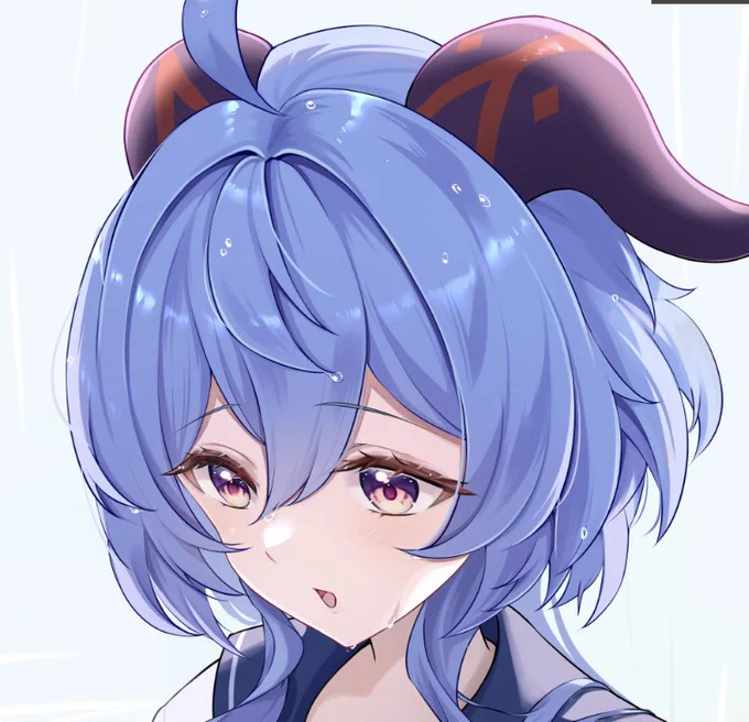 梅雨っぽい甘雨ちゃんを描いてます 